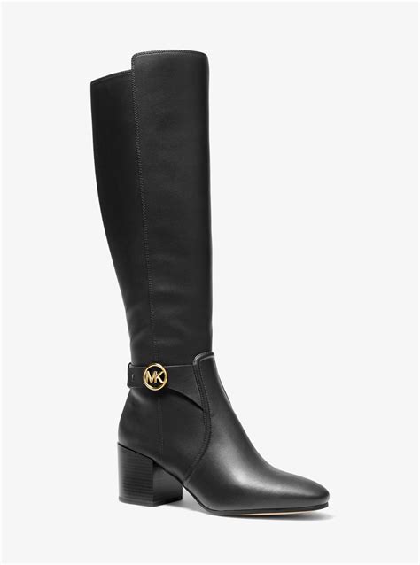 Michael Kors Outlet Carmen Leather Riding Boot 8 BLACK NEW